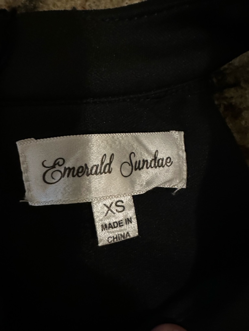 Emerald Sundae Black A-Line Halter Dress with Beaded Waist - Picture 3 of 7